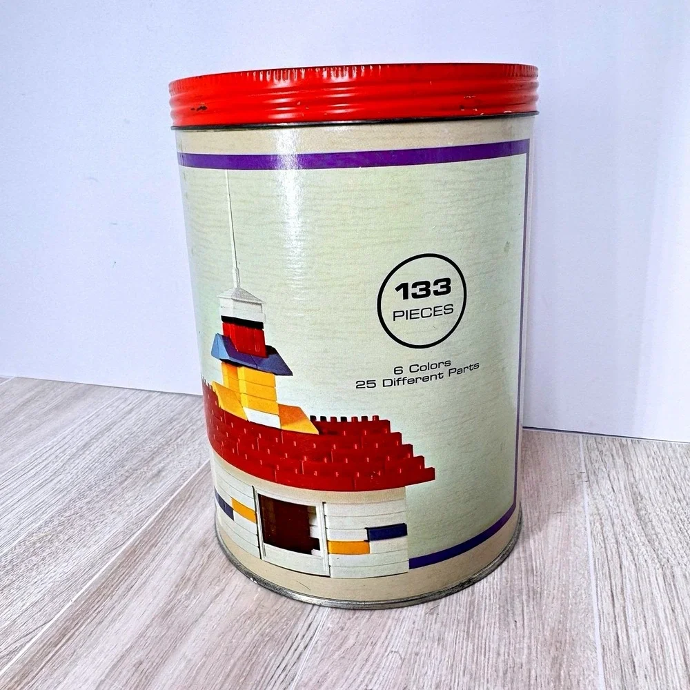 American Plastic Bricks No 705‎ Vintage Building Set Tin 1960s READ